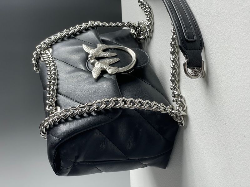 Pinko Baby Love Bag Puff Maxi Quilt Black/Silver  99209 фото