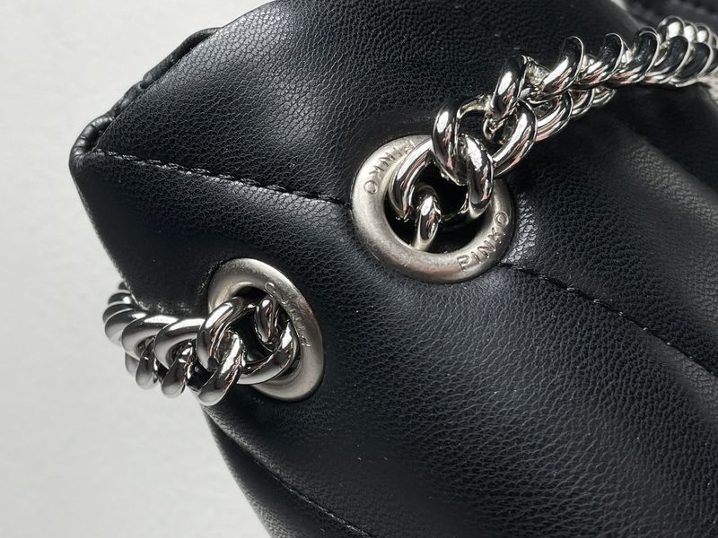 Pinko Baby Love Bag Puff Maxi Quilt Black/Silver  99209 фото