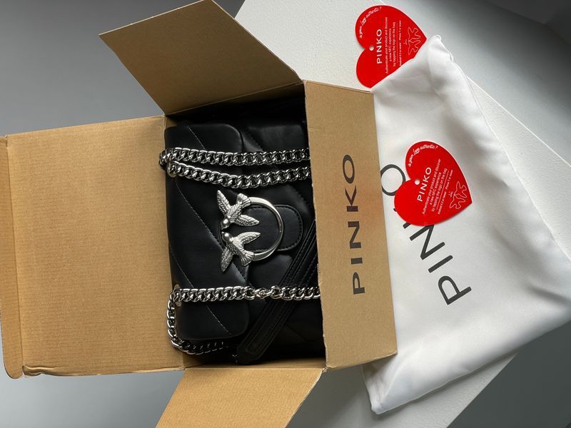 Pinko Baby Love Bag Puff Maxi Quilt Black/Silver  99209 фото