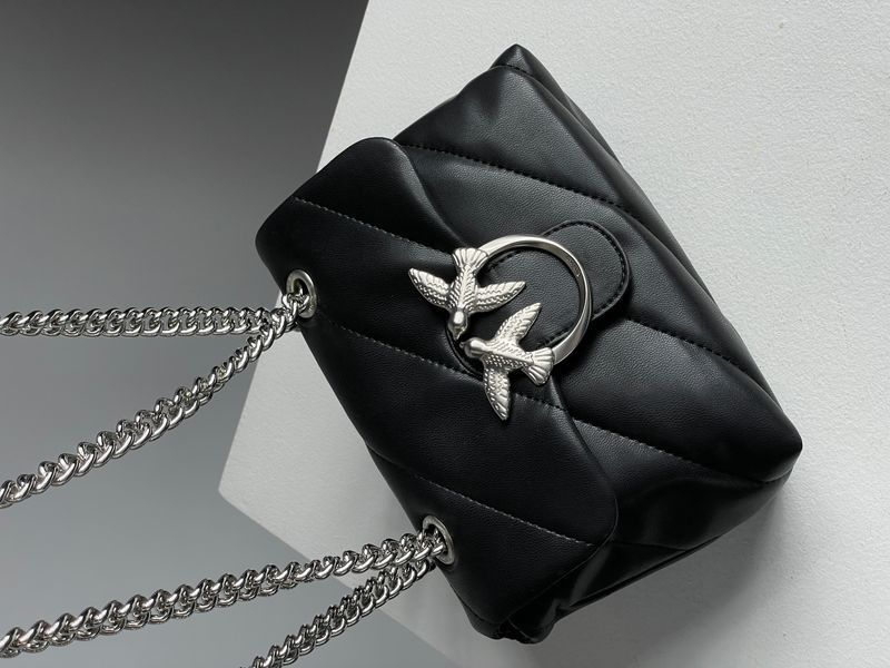 Pinko Baby Love Bag Puff Maxi Quilt Black/Silver  99209 фото