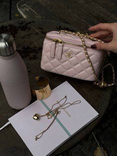 Chanel Classic Powder Lambskin Pearl Crush Vanity Bag Gold [оригінальна коробка] pr2081 фото