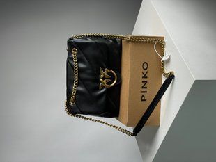 Pinko Big Love Bag Puff Maxi Quilt Black/Gold 99208 фото