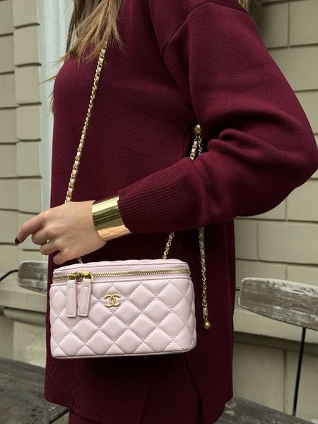 Chanel Classic Powder Lambskin Pearl Crush Vanity Bag Gold [оригінальна коробка] pr2081 фото