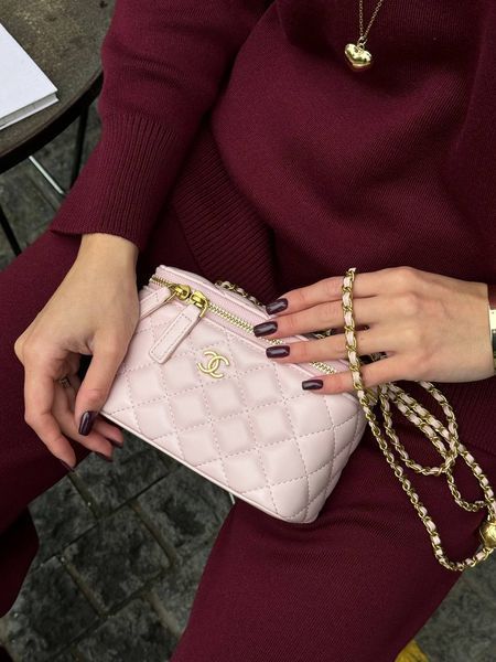 Chanel Classic Powder Lambskin Pearl Crush Vanity Bag Gold [оригінальна коробка] pr2081 фото