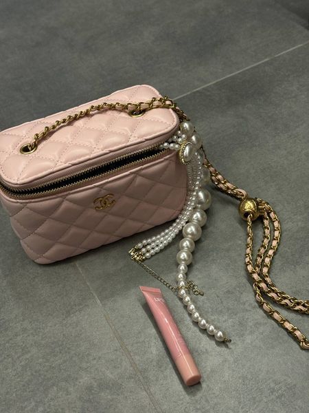 Chanel Classic Powder Lambskin Pearl Crush Vanity Bag Gold [оригінальна коробка] pr2081 фото