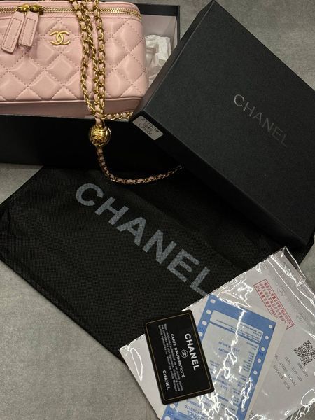 Chanel Classic Powder Lambskin Pearl Crush Vanity Bag Gold [оригінальна коробка] pr2081 фото