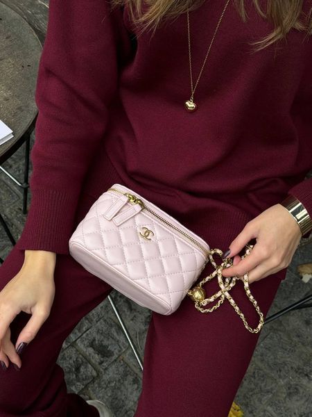 Chanel Classic Powder Lambskin Pearl Crush Vanity Bag Gold [оригінальна коробка] pr2081 фото