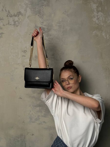 Coach Mini Klare Crossbody in Signature Canvas Black/Gold [крафтова коробка] pr000700 фото