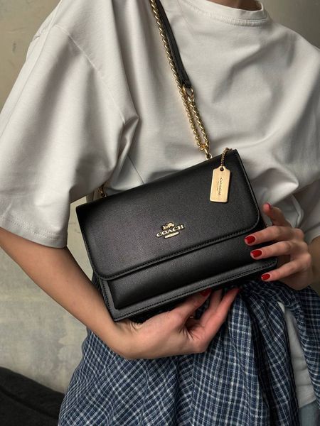 Coach Mini Klare Crossbody in Signature Canvas Black/Gold [крафтова коробка] pr000700 фото