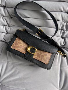 Coach Tabby Shoulder Bag In Signature Canvas Black/Beige [крафтова коробка] pr0002 фото