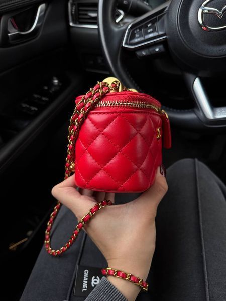Chanel Classic Red Lambskin Pearl Crush Mini Vanity Case Коробка кришка - дно pr9910 фото