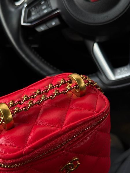 Chanel Classic Red Lambskin Pearl Crush Mini Vanity Case Коробка кришка - дно pr9910 фото