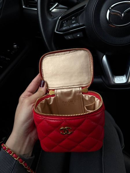 Chanel Classic Red Lambskin Pearl Crush Mini Vanity Case Коробка кришка - дно pr9910 фото