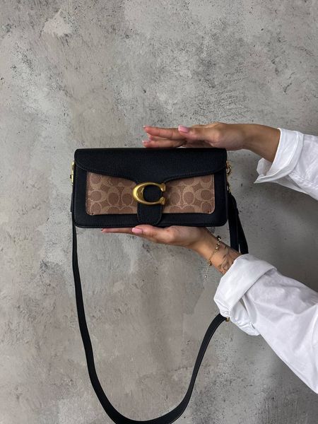 Coach Tabby Shoulder Bag In Signature Canvas Black/Beige [крафтова коробка] pr0002 фото