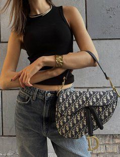 Dior Saddle Bag with Strap Blue Dior Oblique Jacquard [звичайна бренд коробка] pr0014 фото