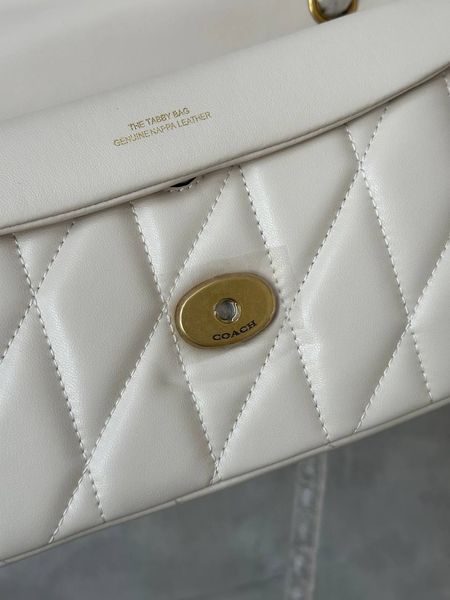 Coach Tabby Shoulder Bag With Quilting Milk [оригінальна брендована коробка] со9003 фото