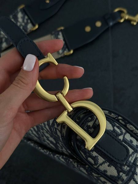 Dior Saddle Bag with Strap Blue Dior Oblique Jacquard [звичайна бренд коробка] pr0014 фото