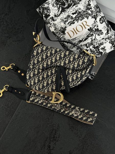 Dior Saddle Bag with Strap Blue Dior Oblique Jacquard [звичайна бренд коробка] pr0014 фото