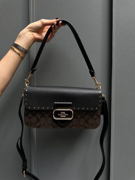 Morgan Crossbody In Colorblock Signature Canvas With Rivets pr23331 фото