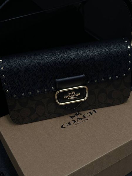 Morgan Crossbody In Colorblock Signature Canvas With Rivets pr23331 фото