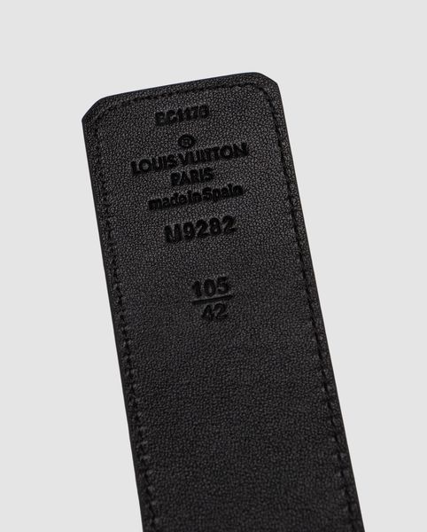 Louis Vuitton Shadow 40mm Belt Black/Silver &mdash; шкіряний ремінь із фірмовим тисненням  6617333 фото