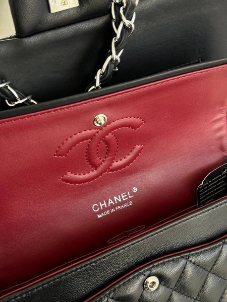 Chanel Classic 1.55 Small Single Flap in Black/Silver [Коробка магніт] pr002923 фото