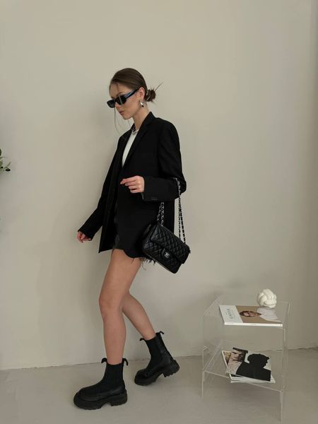 Chanel Classic 1.55 Small Single Flap in Black/Silver [Коробка магніт] pr002923 фото