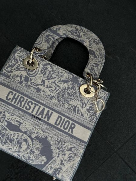 Christian Dior Medium Lady D-Lite Bag Light Grey [оригінальна коробка] pr01243 фото