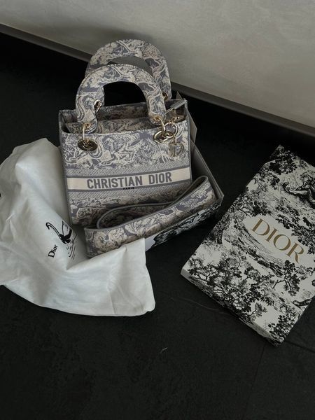 Christian Dior Medium Lady D-Lite Bag Light Grey [оригінальна коробка] pr01243 фото