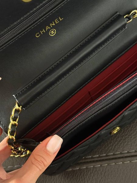 Chanel Classic Wallet on Chain Quilted Caviar Black/Gold Магнітна Коробка pr8010 фото