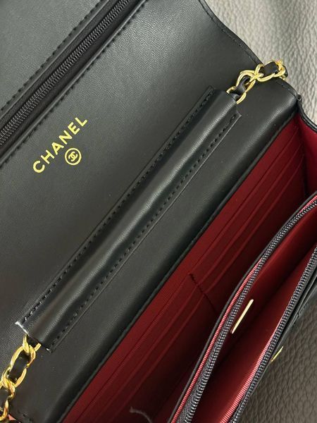 Chanel Classic Wallet on Chain Quilted Caviar Black/Gold Магнітна Коробка pr8010 фото