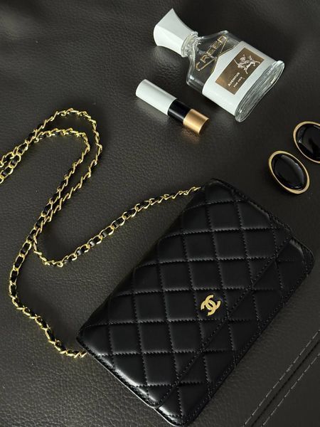 Chanel Classic Wallet on Chain Quilted Caviar Black/Gold Магнітна Коробка pr8010 фото
