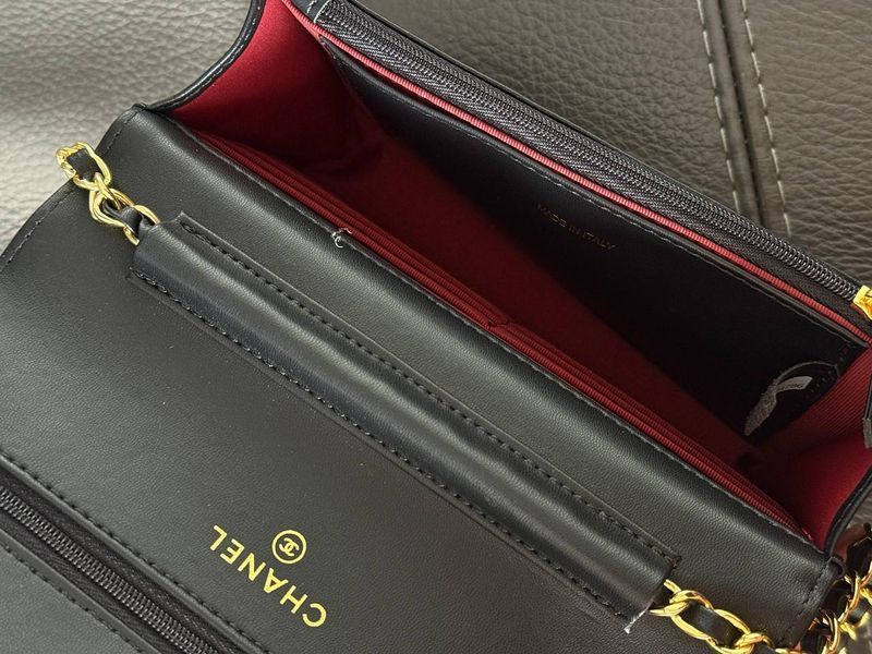 Chanel Classic Wallet on Chain Quilted Caviar Black/Gold Магнітна Коробка pr8010 фото