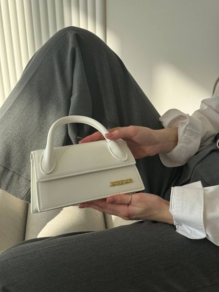 Jacquemus Le Chiquito Long White Leather Top WHITE pr1010 фото