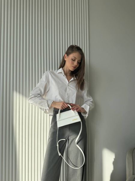 Jacquemus Le Chiquito Long White Leather Top WHITE pr1010 фото