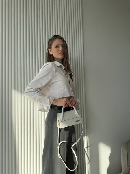 Jacquemus Le Chiquito Long White Leather Top WHITE pr1010 фото