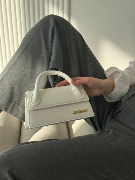 Jacquemus Le Chiquito Long White Leather Top WHITE pr1010 фото