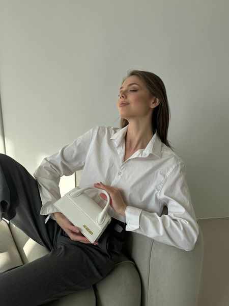 Jacquemus Le Chiquito Long White Leather Top WHITE pr1010 фото