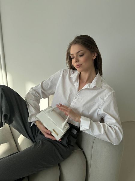 Jacquemus Le Chiquito Long White Leather Top WHITE pr1010 фото