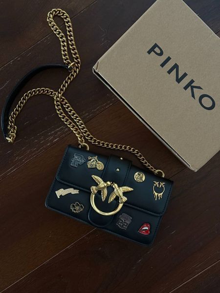 Pinko Mini Love Bag One Simply With Enamel Pin Black [оригінальна коробка] pink1006 фото