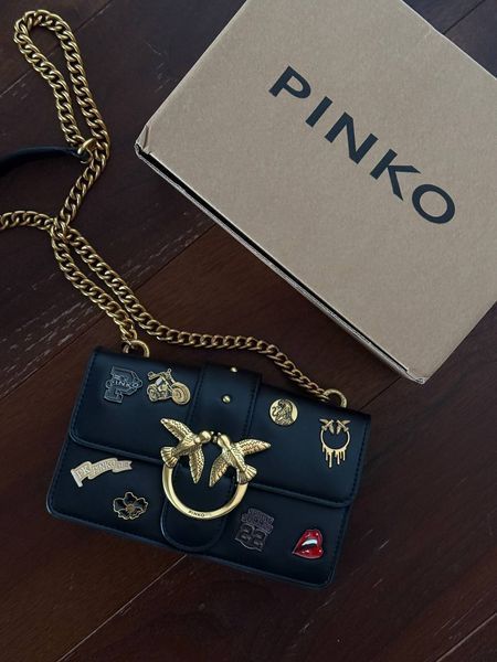 Pinko Mini Love Bag One Simply With Enamel Pin Black [оригінальна коробка] pink1006 фото