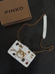 Pinko Mini Love Bag One Simply With Enamel Pin White [оригінальна коробка] pink1007 фото