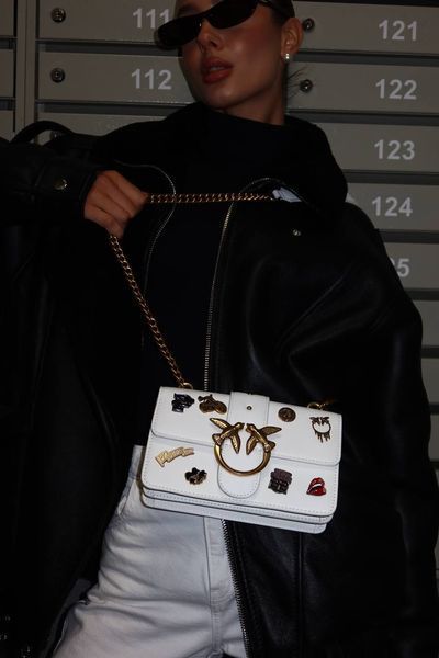 Pinko Mini Love Bag One Simply With Enamel Pin White [оригінальна коробка] pink1007 фото