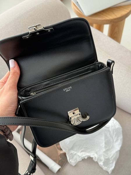 Celine Teen Triomphe Bag Black in Shiny Calfskin PREMIUM [оригінальна коробка] pr02422 фото