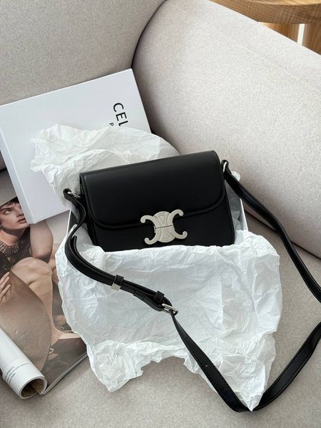 Celine Teen Triomphe Bag Black in Shiny Calfskin PREMIUM [оригінальна коробка] pr02422 фото