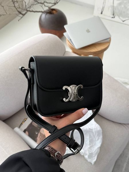 Celine Teen Triomphe Bag Black in Shiny Calfskin PREMIUM [оригінальна коробка] pr02422 фото
