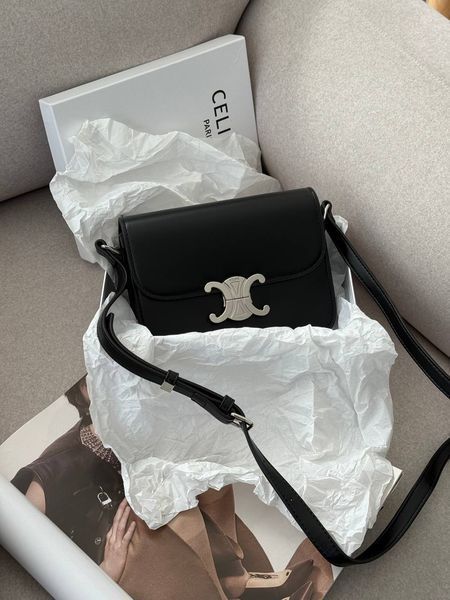 Celine Teen Triomphe Bag Black in Shiny Calfskin PREMIUM [оригінальна коробка] pr02422 фото