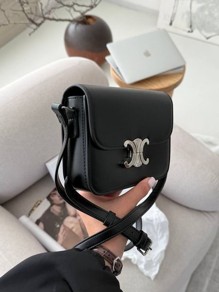 Celine Teen Triomphe Bag Black in Shiny Calfskin PREMIUM [оригінальна коробка] pr02422 фото