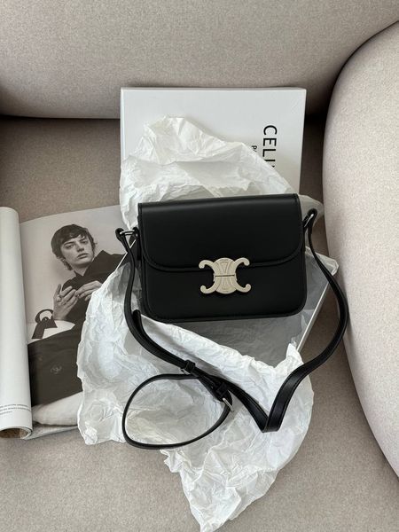 Celine Teen Triomphe Bag Black in Shiny Calfskin PREMIUM [оригінальна коробка] pr02422 фото