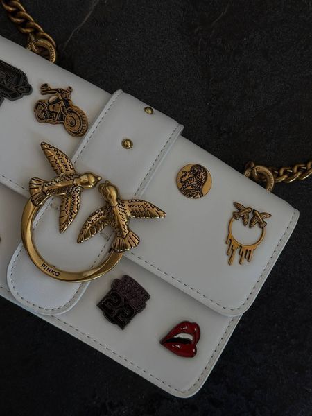 Pinko Mini Love Bag One Simply With Enamel Pin White [оригінальна коробка] pink1007 фото